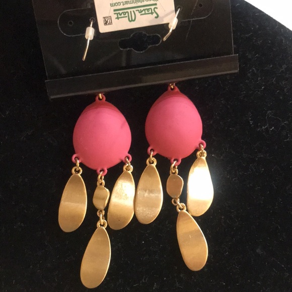 ILLUMINATA  EARRINGS  STEIN MART PINK & GOLD COLOR - Picture 5 of 5